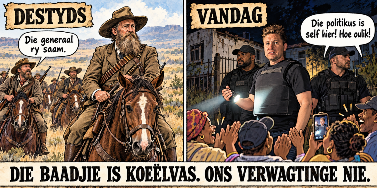 Die generaal het saamgery. Hoe oulik.