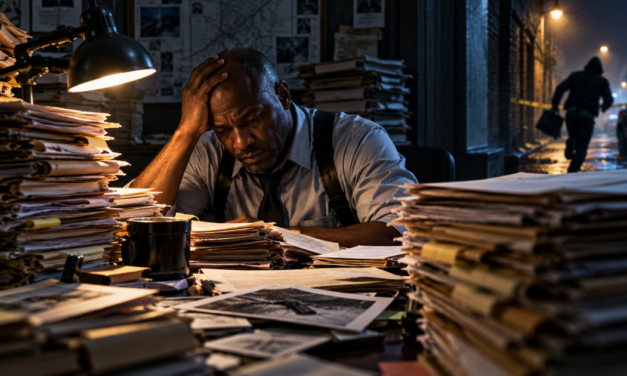 Die misdadiger loop vry rond terwyl die speurder in papierwerk verdrink