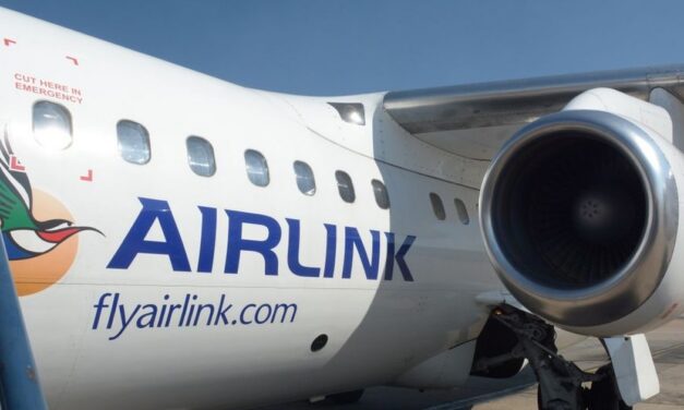 Airlink-vlug se band bars tydens opstyging
