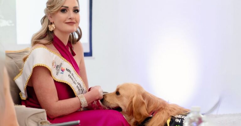 Die Golden Retriever met ’n besondere taak voor hom